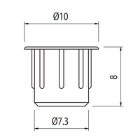 60-508-0 MODULAR SOLUTIONS ALUMINUM  CAP<BR>8MM DIAMETER GRAY